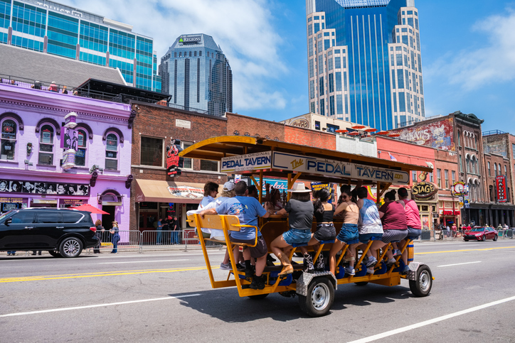 a pedal tavern in downtown Nashville